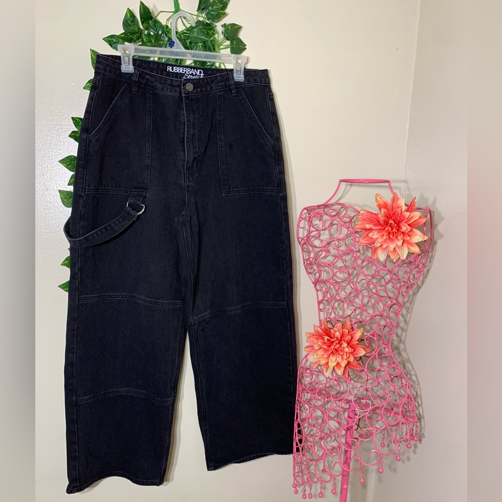 Rubberband Utility Tab Black Wide Leg 🖤